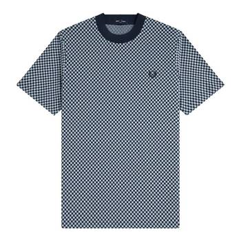 프레드페리 Checkerboard 티셔츠 반팔티 다크 Airforce M2394738 1126187_이미지