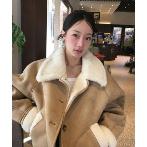 시어링 카라 무스탕 코트 BEIGE / WBE4L10525 449128Moony
