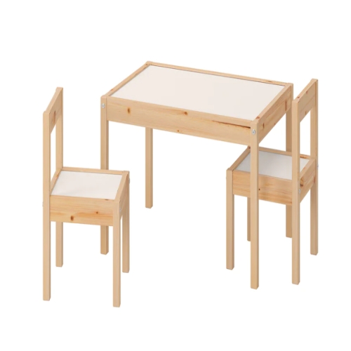 LATT 레트 어린이테이블+의자2 화이트/소나무 101.784.13