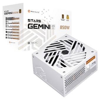 맥스엘리트 STARS GEMINI <b>850W</b> 80PLUS브론즈 ATX3.1 화이트