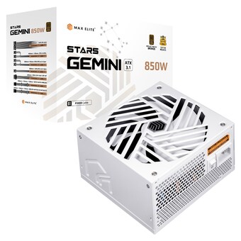 맥스엘리트 STARS GEMINI <b>850W</b> 80PLUS브론즈 ATX3.1 화이트