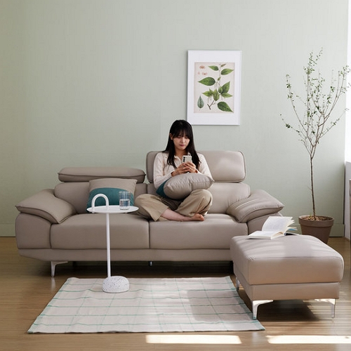 베스트리빙 토프 베이직 가죽 소파 3인용 (스툴포함)