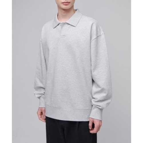 무신사 무신사 스탠다드 스탠다드 MUSINSA STANDARD 오버사이즈 칼라드 스웨트셔츠 건메탈 MMBTK0Z08-GT 135153