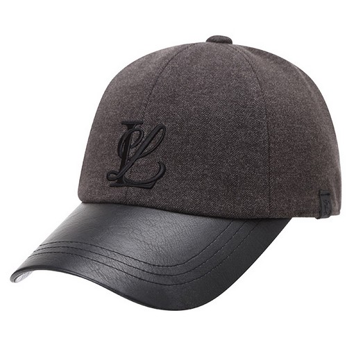 링스 헤링본 레더 배색 육쪽캡 L11D3CP105_BK