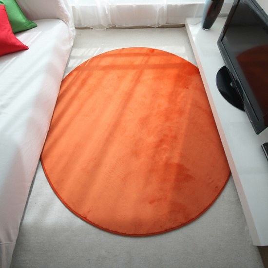 데코뷰 오렌지 극세사 러그 (145x145cm)_이미지