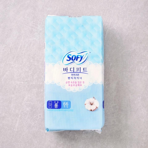쏘피 바디피트 천연코튼 팬티라이너 롱 무향 66개 (1팩(66개))_이미지