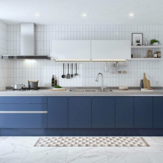 아너스가구 루이8000 인디고블루 페트 ㅡ자 (~1.4m)