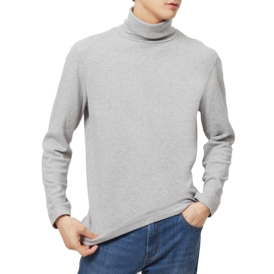 지오다노 코튼 인터락 터틀넥 티셔츠 028931_이미지