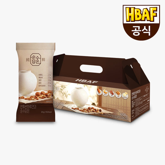 HBAF 먼투썬 하루견과 순수담은 선물세트 20g 30개입 (1개)_이미지