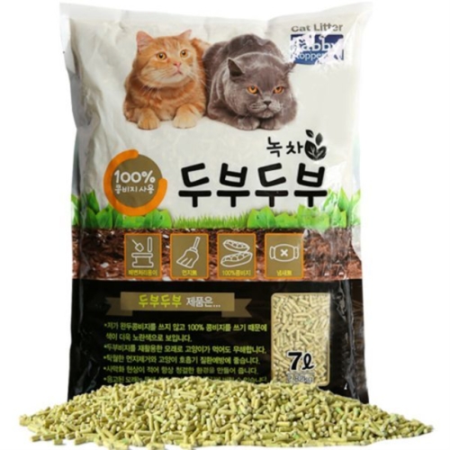 테비토퍼 테비Tabby 천연두부모래 7L 녹차 고양이모래 애묘모래_이미지