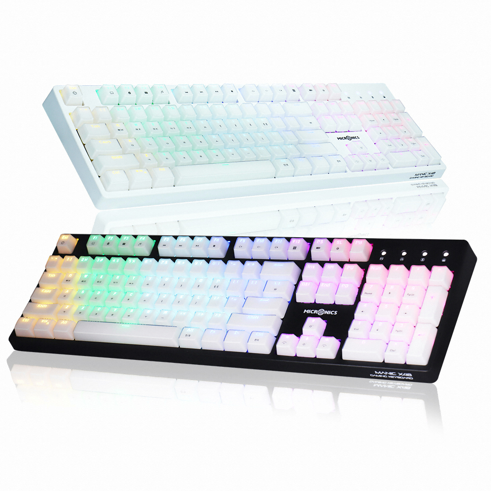 마이크로닉스 MANIC X48 4세대 광축 완전방수 게이밍 크리스탈키캡 (레드 핑크)_이미지
