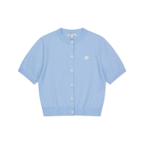 비케이브 와키윌리 우먼스 라운드넥 반팔 가디건 스카이 블루 WA2502CD63SB