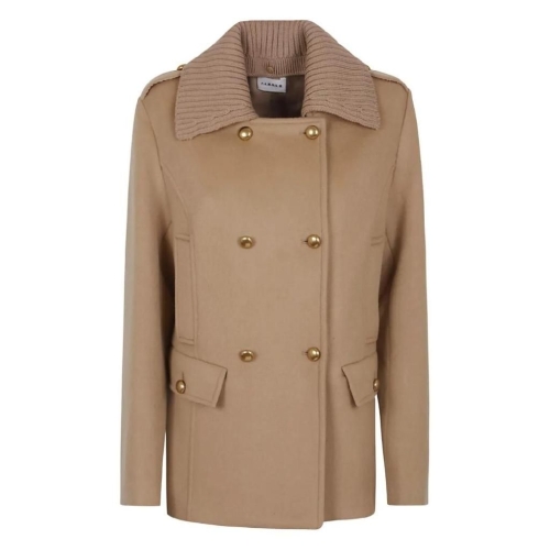 파로쉬 P.A.R.O.S.H. ribbed collar double breasted coat D431804GLEAK25 T