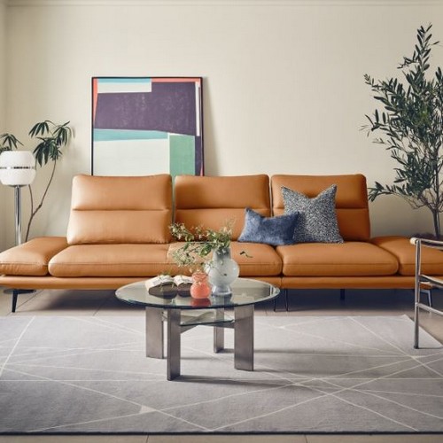 에싸 레미 컴팩트 스윙기능 론도 천연가죽 소파 4인용