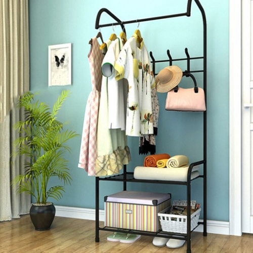 OMT 철제 2단 수납선반 겸용 스탠드 옷걸이 행거 (60cm)_이미지