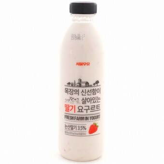 서울우유 목장의 신선함이 살아있는 딸기 요구르트 750ml