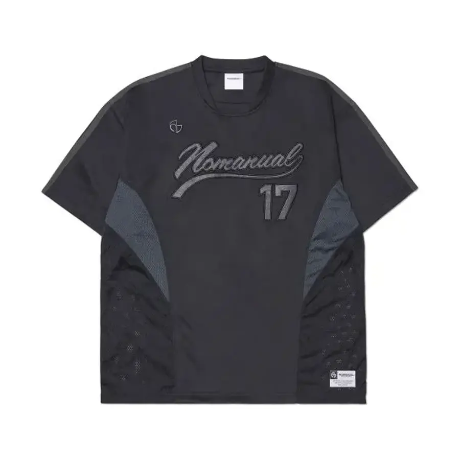 노매뉴얼 NOMANUAL SWEEP BASEBALL JERSEY 저지 블랙 185582_이미지