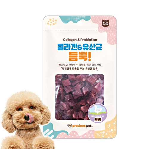 ㅤ프레셔스펫 콜라겐 유산균 듬뿍 오리 져키 80g (4개)_이미지