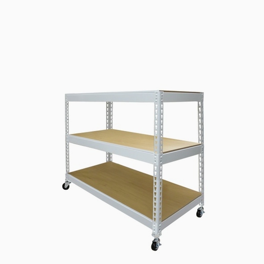 영진산업 스피드랙 철제 조립식 트롤리 웨건 이동식 선반 3단 900x300 (60cm(높이))