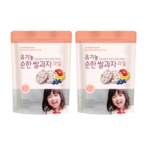 베베푸드 유기농 순한쌀과자 과일 25g (2개)