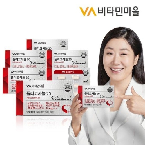 비타민마을 폴리코사놀20 500mg 30정 (6개)