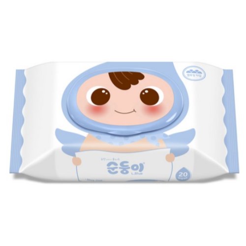 수오미 순둥이 오리지널 플러스 엘블루 물티슈 캡형 20매 (60팩)