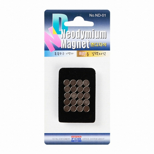 지구마그넷 초강력 네오디움 자석 원형 ND-01 6mm 3T 20개입