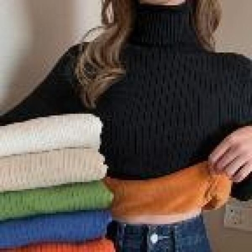 오너클랜 여성 5색 프리사이즈 기모 폴라티셔츠 W995DA4_이미지