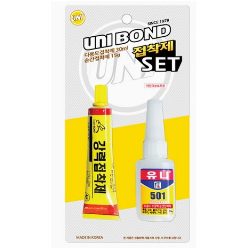 유니텍 순간접착제 강력본드 세트 30ml + 15g