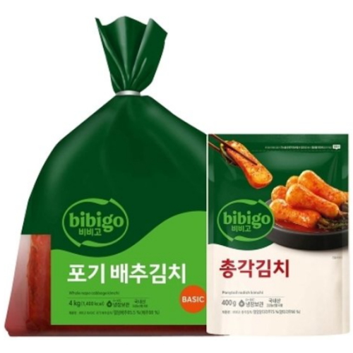 베이직 포기 배추김치 4kg + 총각김치 400g