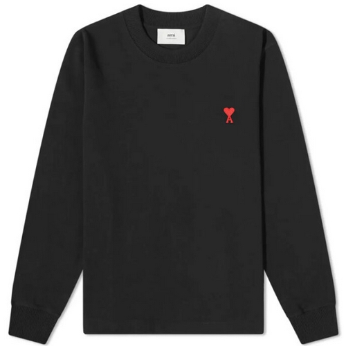 AMI 하트로고 긴팔티 E22UTS200 701 (001, 블랙)_이미지