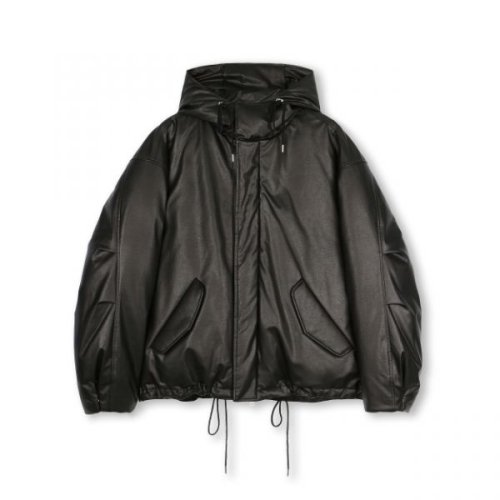 비슬로우 BESLOW OVERSIZED M65 HOOD SHORT DOWN PARKA LEATHER BLACK OVMHOSHDOPA.._이미지