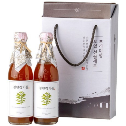 청년참기름 350ml 2병 선물세트