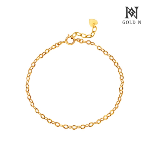 골드앤 18K 해피 플랫 한줄 발찌 YG