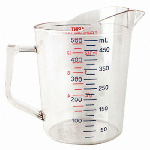 국산 PC 컬러눈금 계량컵 500ml
