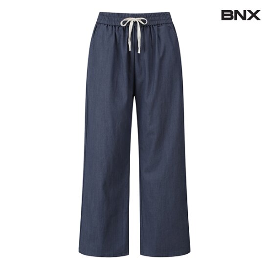 BNX 여성 데일리 투포켓 코튼 밴딩 롱 와이드 팬츠 BW1PT005L0_이미지