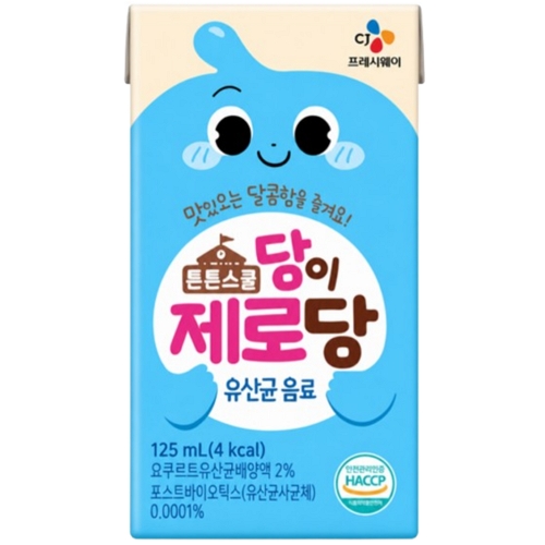 CJ프레시웨이 튼튼스쿨 당이제로당 유산균 음료 125ml (24개)_이미지