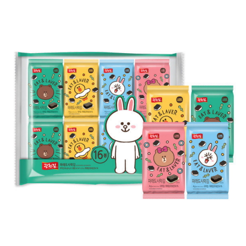 광천김 라인프렌즈 파래 도시락김 4g (32개)