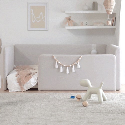 레이디가구 레브 패브릭 슬림헤드 데이베드 침대 SS+높은형 안전가드