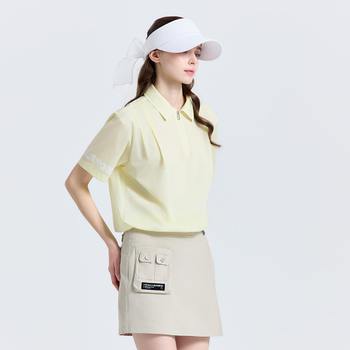 제로라이트 벌룬 스트링 카라 반팔 우븐탑 CHF2WWT6613YE