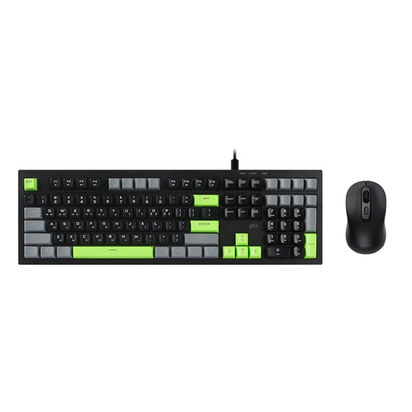 지클릭커 OFFICEPRO OPS70 사일런스 M 키보드 마우스 세트 108 (Poker Green)_이미지