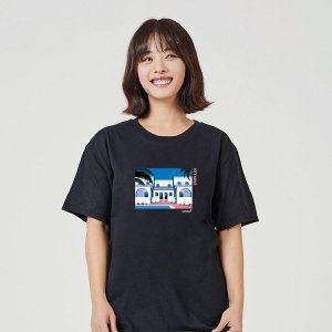 키밍 펜션 휴가룩 여행반팔코디 편한티 W71742F_이미지