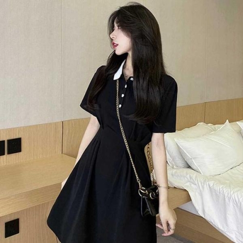 셀러허브 여자 소개팅캐주얼 미팅 룩 코디 20대 카라 반팔 원피스 S31583114_이미지