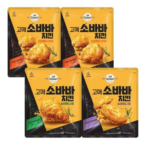CJ제일제당 고메 소바바치킨 소이허니 순살 375g x 2개+소이허니 윙 300g x 1개+소이허니 봉 300g x 1개 (1개)_이미지