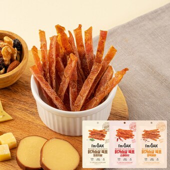 와이즈유엑스글로벌 <b>아임</b><b>닭</b> 국내산 매실 숙성 수제 <b>닭</b>가슴살 육포 20g 2종류 10팩