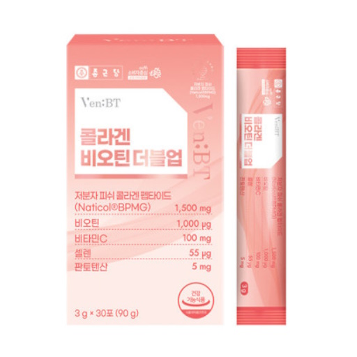 종근당건강 벤비티 콜라겐 비오틴 더블업 3g 30포 (4개)_이미지