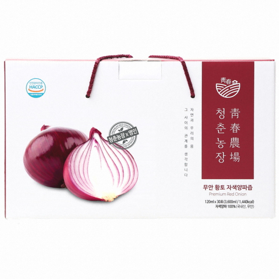 청춘농장 무안 황토 자색 양파즙 120ml 30포 (3개)