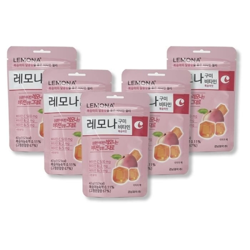 경남제약 레모나 구미 비타민 복숭아맛 1팩 (5개)