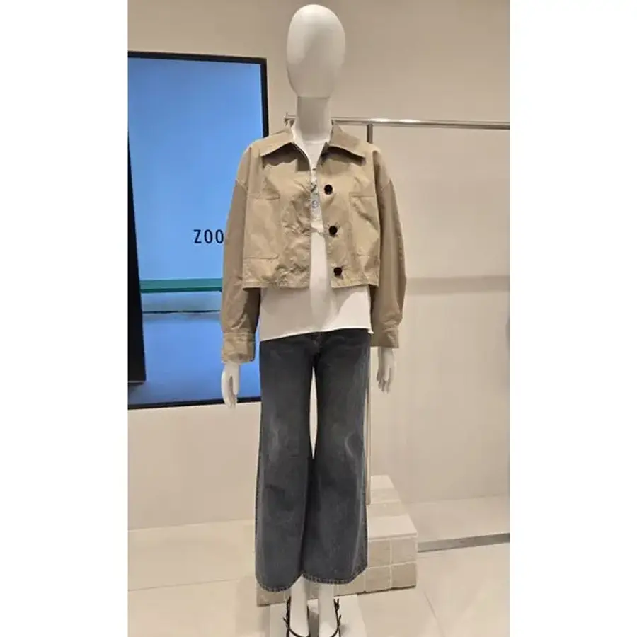 ZOOC 크롭 셔츠형 카라쟈켓 Z261MSF301_이미지