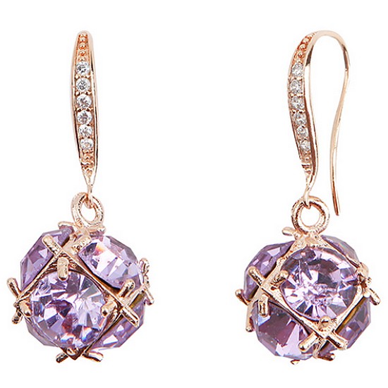 우보양행 쥬릭스 큐브오브제 퍼플스톤 훅귀걸이 J21017